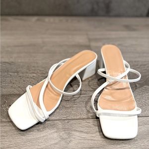 White sandals small heel